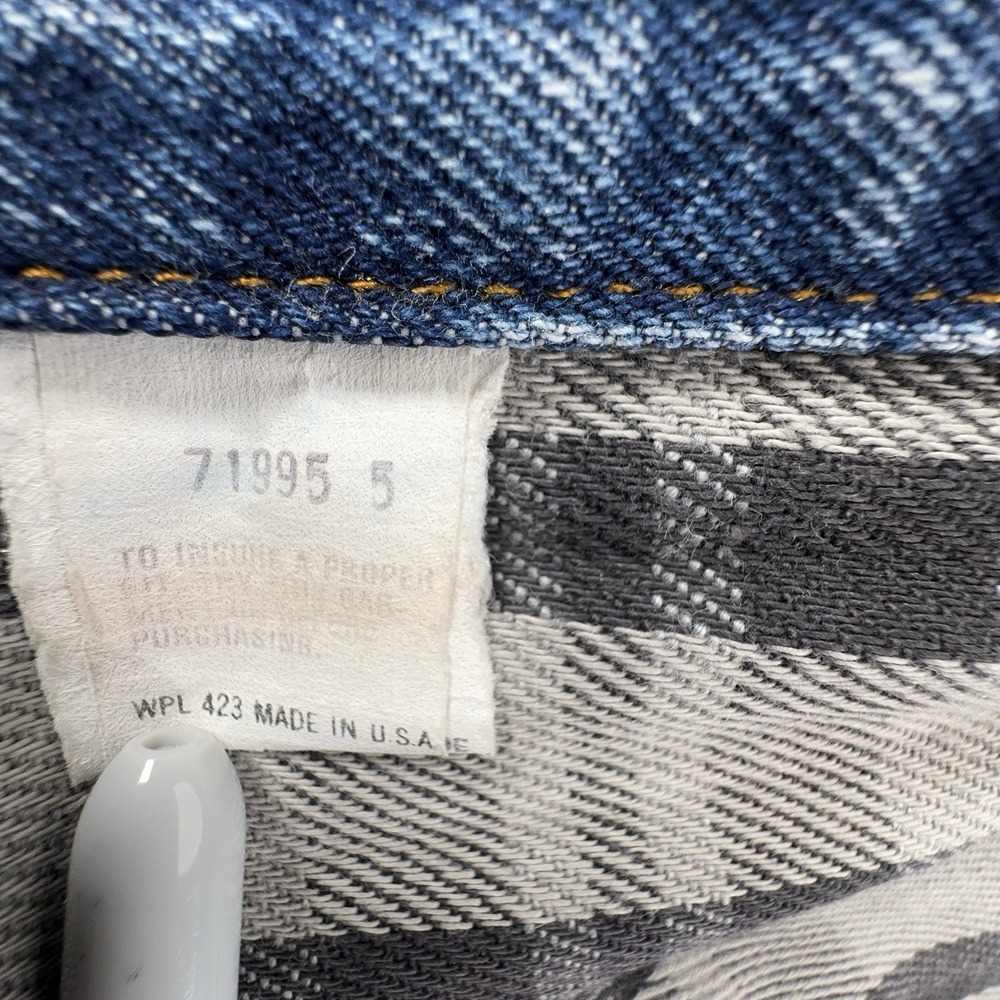 Levi Strauss Denim Jean Jacket Men's Buffalo Lined Gray Black XL 70411-9354 90s - Picture 7 of 16